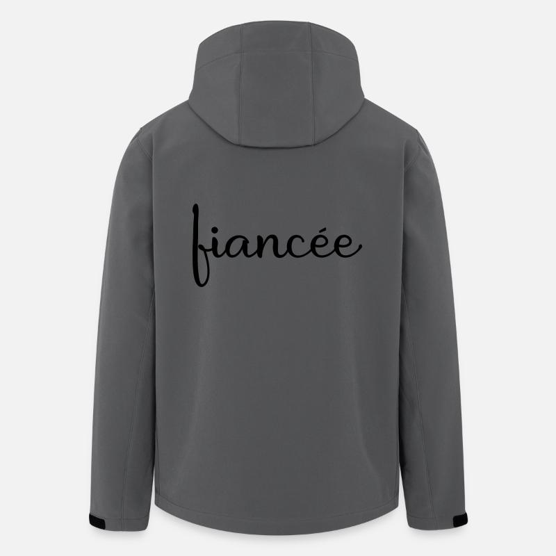 Fiancée Matching Engagement Wedding Honeymoon - Men’s Recycled Softshell Jacket by Stanley/Stella - anthracite