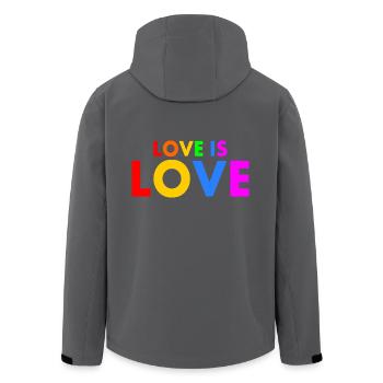 Love is love - Recycelte Männer Softshell-Jacke von Stanley/Stella - Anthrazit - Hinten - AI Model Male 185 light (185cm)