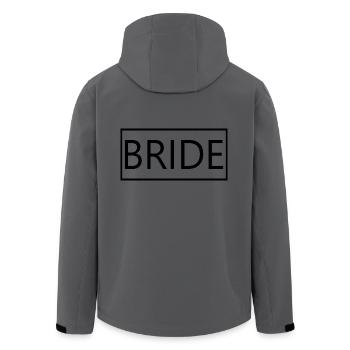 Bride Matching Couple Engagement Wedding Honeymoon - Men’s Recycled Softshell Jacket by Stanley/Stella - anthracite - Back - AI Model Male 185 light (185cm)