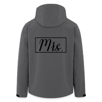 Mrs. Matching Couple Engagement Wedding Honeymoon - Men’s Recycled Softshell Jacket by Stanley/Stella - anthracite - Back - AI Model Male 185 light (185cm)