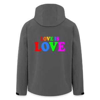 Love is love - Recycelte Männer Softshell-Jacke von Stanley/Stella - Anthrazit - Hinten - AI Model Male 185 light (185cm)