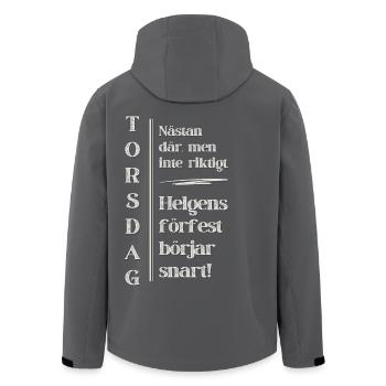 Donnerstag – Fast geschafft! - Recycelte Männer Softshell-Jacke von Stanley/Stella - Anthrazit - Hinten - AI Model Male 185 light (185cm)
