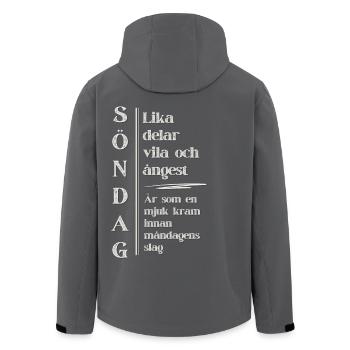 Sonntag – Ruhe mit einem Hauch von Angst - Recycelte Männer Softshell-Jacke von Stanley/Stella - Anthrazit - Hinten - AI Model Male 185 light (185cm)