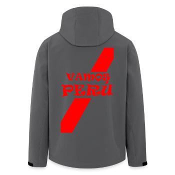 Vamos Peru - Recycelte Männer Softshell-Jacke von Stanley/Stella - Anthrazit - Hinten - AI Model Male 185 light (185cm)