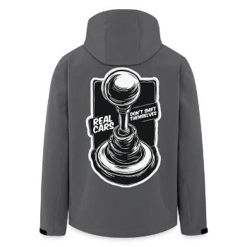 Manuelle Autos - Recycelte Männer Softshell-Jacke von Stanley/Stella - Anthrazit - Hinten - AI Model Male 185 light (185cm)