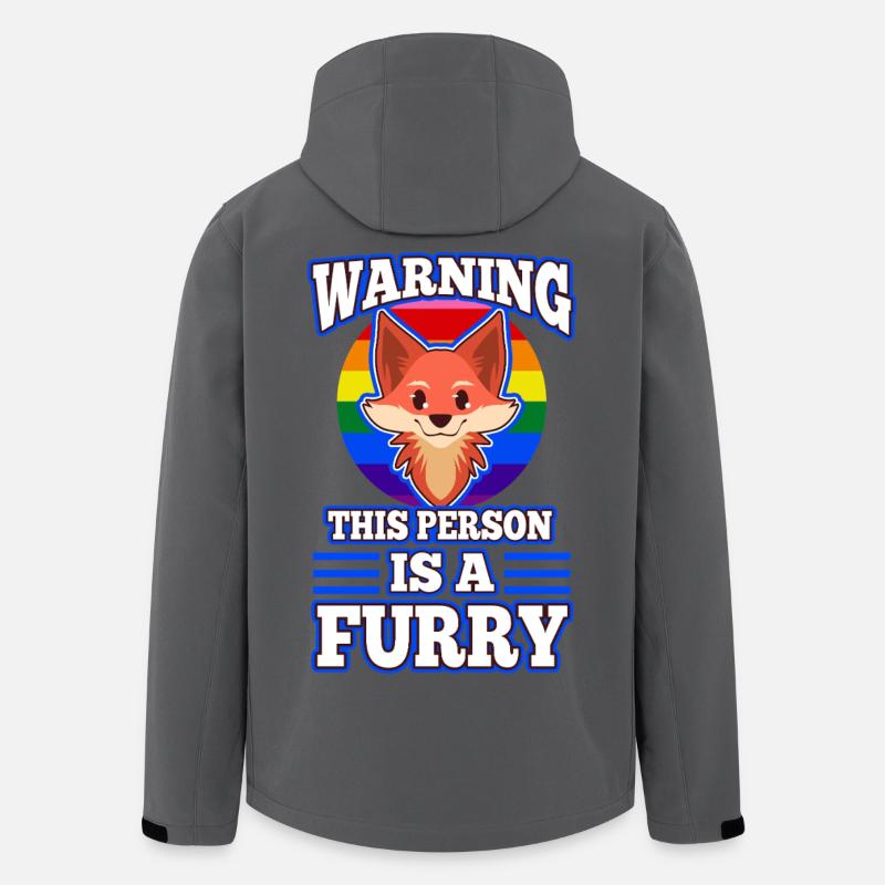 Warning This Person Is A Furry - Recycelte Männer Softshell-Jacke von Stanley/Stella - Anthrazit