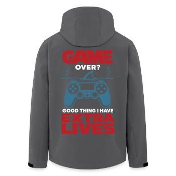 Game Over Vies Extras Gamer Spruch - Veste softshell homme en polyester recyclé Stanley/Stella - charbon - Dos - AI Model Male 185 light (185cm)