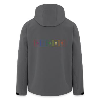 Regenbogen - Recycelte Männer Softshell-Jacke von Stanley/Stella - Anthrazit - Hinten - AI Model Male 185 light (185cm)