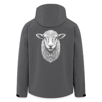 Schaf Portrait Schafe Schäfer Tiere - Recycelte Männer Softshell-Jacke von Stanley/Stella - Anthrazit - Hinten - AI Model Male 185 light (185cm)
