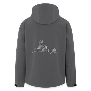 Abhörstation Teufelsberg im Grunewald, Berlin - Recycelte Männer Softshell-Jacke von Stanley/Stella - Anthrazit - Hinten - AI Model Male 185 light (185cm)