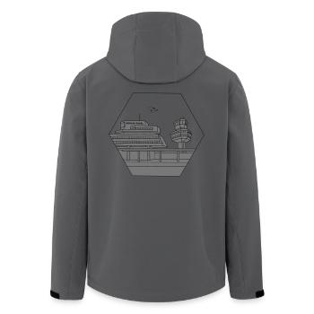 Flughafen Tegel Berlin 2 - Recycelte Männer Softshell-Jacke von Stanley/Stella - Anthrazit - Hinten - AI Model Male 185 light (185cm)