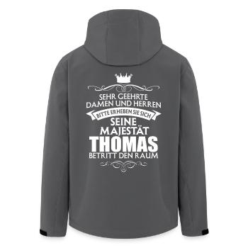THOMAS - Majestät - Recycelte Männer Softshell-Jacke von Stanley/Stella - Anthrazit - Hinten - AI Model Male 185 light (185cm)