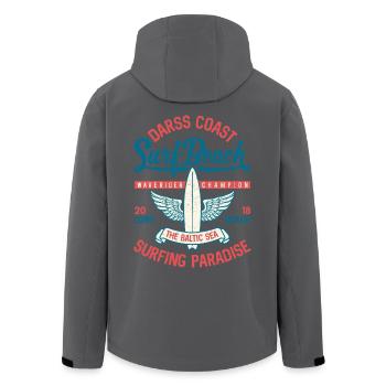 OSTSEE - Cooles Darss Surfer Geschenke Surf Shirts - Recycelte Männer Softshell-Jacke von Stanley/Stella - Anthrazit - Hinten - AI Model Male 185 light (185cm)