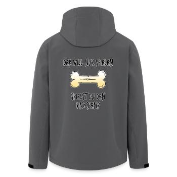 Hund Knochen will nur spielen Geschenk - Recycelte Männer Softshell-Jacke von Stanley/Stella - Anthrazit - Hinten - AI Model Male 185 light (185cm)