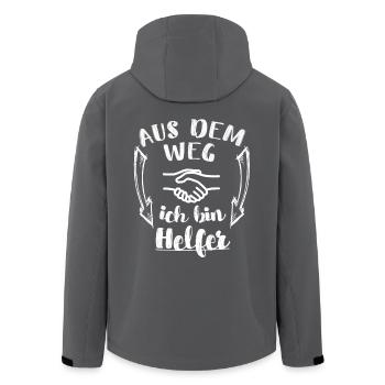 Helfer Freiwilliger Ersthelfer Veranstaltung Fest - Recycelte Männer Softshell-Jacke von Stanley/Stella - Anthrazit - Hinten - AI Model Male 185 light (185cm)