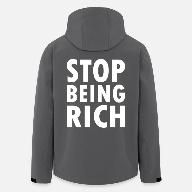 Stop being rich - Veste softshell homme en polyester recyclé Stanley/Stella - charbon