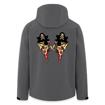 2 Böse Fast Food Pizza Piraten Duell Augenklappe - Recycelte Männer Softshell-Jacke von Stanley/Stella - Anthrazit - Hinten - AI Model Male 185 light (185cm)