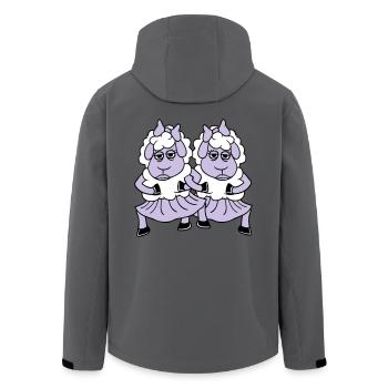 2 Schafe Pärchen Müde Gelangweilt Freundinnen Cool - Recycelte Männer Softshell-Jacke von Stanley/Stella - Anthrazit - Hinten - AI Model Male 185 light (185cm)