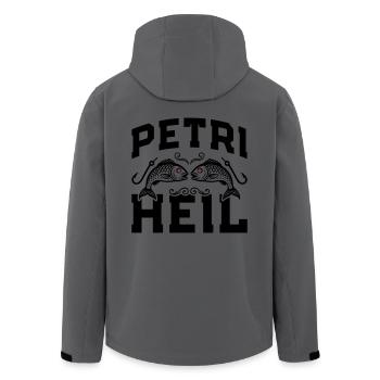 Petri Heil Fischen - Recycelte Männer Softshell-Jacke von Stanley/Stella - Anthrazit - Hinten - AI Model Male 185 light (185cm)