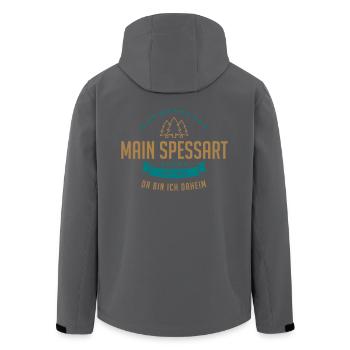 Main Spessart - Da bin ich daheim - Recycelte Männer Softshell-Jacke von Stanley/Stella - Anthrazit - Hinten - AI Model Male 185 light (185cm)
