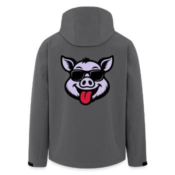 Party Sau Schwein Lustig - Recycelte Männer Softshell-Jacke von Stanley/Stella - Anthrazit - Hinten - AI Model Male 185 light (185cm)