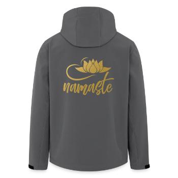Namaste Yoga Lotusblüte Geist Joga Bewusstsein - Recycelte Männer Softshell-Jacke von Stanley/Stella - Anthrazit - Hinten - AI Model Male 185 light (185cm)