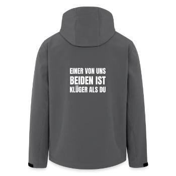 Einer von uns beiden ist klüger als du! - Recycelte Männer Softshell-Jacke von Stanley/Stella - Anthrazit - Hinten - AI Model Male 185 light (185cm)