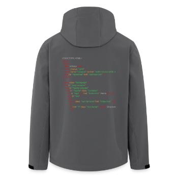 HTML5 - Recycelte Männer Softshell-Jacke von Stanley/Stella - Anthrazit - Hinten - AI Model Male 185 light (185cm)