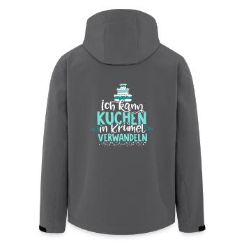 Kuchen, Torte, Backen & dann in Krümel verwandeln. - Recycelte Männer Softshell-Jacke von Stanley/Stella - Anthrazit - Hinten - AI Model Male 185 light (185cm)