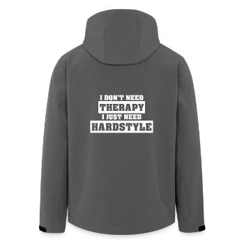 I just need Hardstyle | Hardstyle Merchandise - Recycelte Männer Softshell-Jacke von Stanley/Stella - Anthrazit - Hinten - AI Model Male 185 light (185cm)