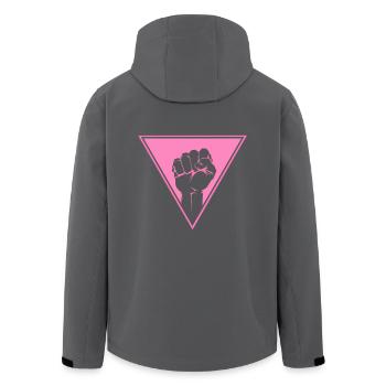 Rosa Winkel, Kämpferisch! - Recycelte Männer Softshell-Jacke von Stanley/Stella - Anthrazit - Hinten - AI Model Male 185 light (185cm)