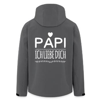 Papi Papa Liebe - Recycelte Männer Softshell-Jacke von Stanley/Stella - Anthrazit - Hinten - AI Model Male 185 light (185cm)