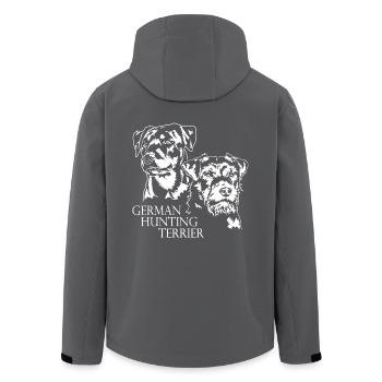 German Hunting Terrier Jagdhunde Portrait Wilsigns - Recycelte Männer Softshell-Jacke von Stanley/Stella - Anthrazit - Hinten - AI Model Male 185 light (185cm)