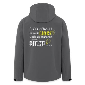 GOTT SPRACH ES WERDE LICHT - Recycelte Männer Softshell-Jacke von Stanley/Stella - Anthrazit - Hinten - AI Model Male 185 light (185cm)