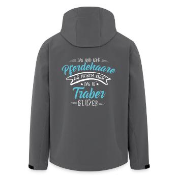 Traber Pferde Shirt-Glitzer - Recycelte Männer Softshell-Jacke von Stanley/Stella - Anthrazit - Hinten - AI Model Male 185 light (185cm)