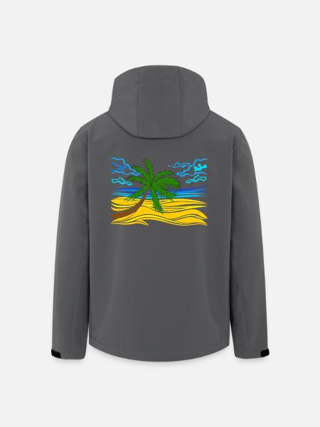 Palme am Strand - Recycelte Männer Softshell-Jacke von Stanley/Stella - Anthrazit