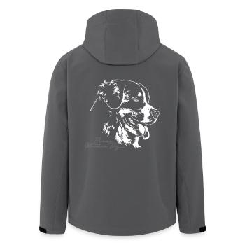 BERNESE MOUNTAIN DOG Portrait Wilsigns - Recycelte Männer Softshell-Jacke von Stanley/Stella - Anthrazit - Hinten - AI Model Male 185 light (185cm)