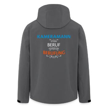 Kameramann Beruf - Recycelte Männer Softshell-Jacke von Stanley/Stella - Anthrazit - Hinten - AI Model Male 185 light (185cm)