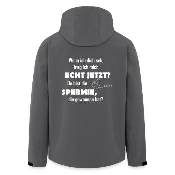 Spermie gewonnen Spermien witziger Spruch Sperma - Recycelte Männer Softshell-Jacke von Stanley/Stella - Anthrazit - Hinten - AI Model Male 185 light (185cm)