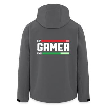 Gamer with Health and Experience Bar! - Recycelte Männer Softshell-Jacke von Stanley/Stella - Anthrazit - Hinten - AI Model Male 185 light (185cm)