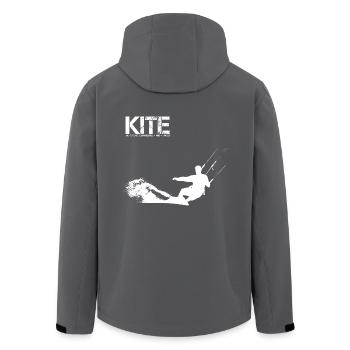 KITEBOARDING GESCHENK - Recycelte Männer Softshell-Jacke von Stanley/Stella - Anthrazit - Hinten - AI Model Male 185 light (185cm)