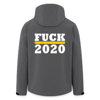 Fuck 2020 - Recycelte Männer Softshell-Jacke von Stanley/Stella - Anthrazit - Hinten - AI Model Male 185 light (185cm)