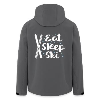 Eat Sleep Ski - Winter Sport Hütte Piste Skilift - Recycelte Männer Softshell-Jacke von Stanley/Stella - Anthrazit - Hinten - AI Model Male 185 light (185cm)