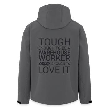 Warehouse Worker Crazy - Men’s Recycled Softshell Jacket by Stanley/Stella - anthracite - Back - AI Model Male 185 light (185cm)