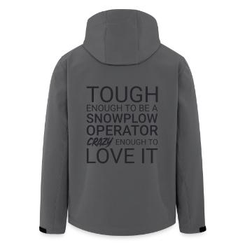 Snowplow Operator Crazy - Men’s Recycled Softshell Jacket by Stanley/Stella - anthracite - Back - AI Model Male 185 light (185cm)