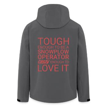 Snowplow Operator Crazy Schneepflugfahrer - Recycelte Männer Softshell-Jacke von Stanley/Stella - Anthrazit - Hinten - AI Model Male 185 light (185cm)