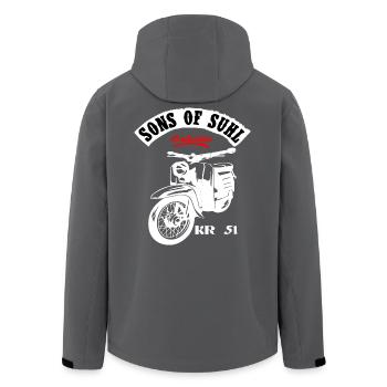 Simson Schwalbe Moped KR 51 - Recycelte Männer Softshell-Jacke von Stanley/Stella - Anthrazit - Hinten - AI Model Male 185 light (185cm)
