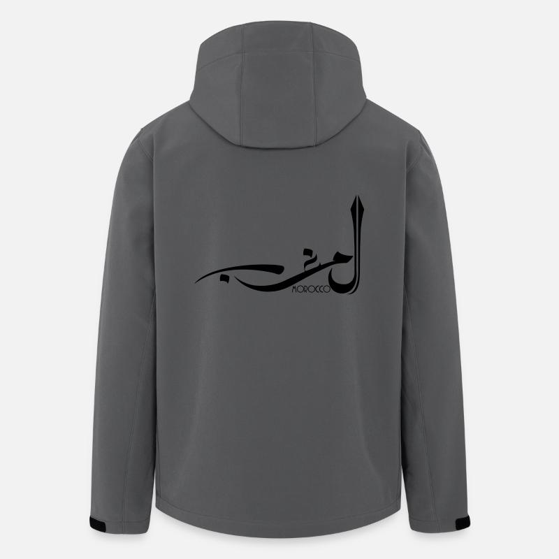 Chemise Maroc en calligraphie arabe - Veste softshell homme en polyester recyclé Stanley/Stella - charbon