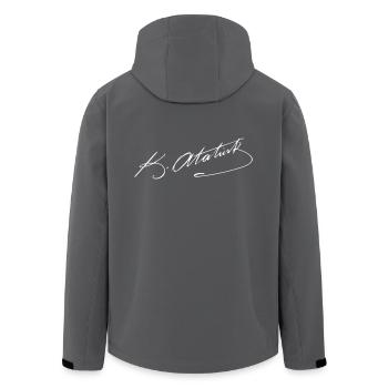 Signature of Mustafa Kemal Atatuerk - Recycelte Männer Softshell-Jacke von Stanley/Stella - Anthrazit - Hinten - AI Model Male 185 light (185cm)