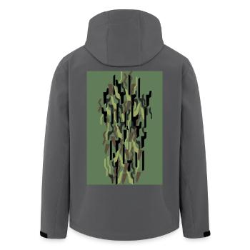 Camouflage Kunst Olive - Recycelte Männer Softshell-Jacke von Stanley/Stella - Anthrazit - Hinten - AI Model Male 185 light (185cm)